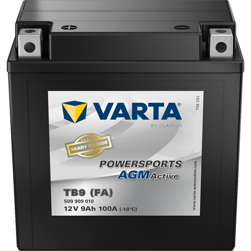 VARTA Powersports AGM ACTIVE TB9 (FA) YTB9-B 9Ah Motorradbatterie 12V (509909010)