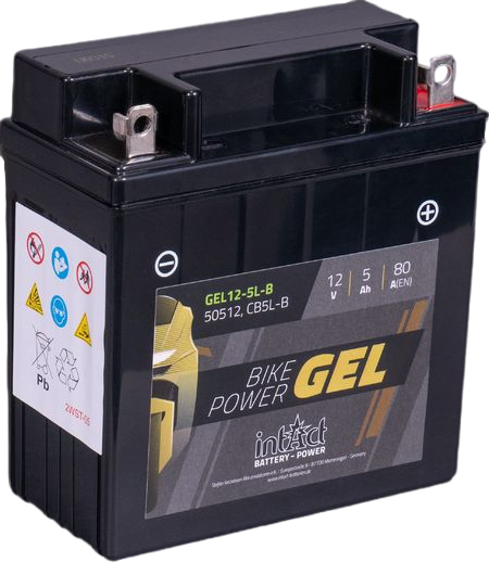 Intact GEL12-5L-B Bike-Power GEL 5Ah Motorradbatterien (DIN 50512) YB5L-B Intact GEL12-5L-B Bike-Power GEL 5Ah Motorradbatterien (DIN 50512) YB5L-B