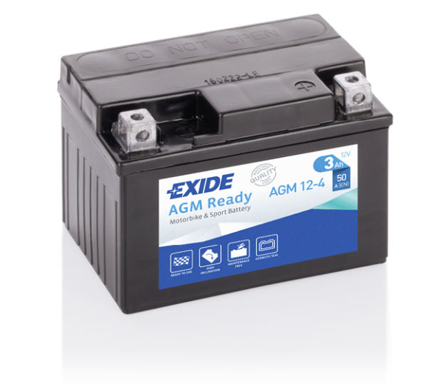 Exide AGM Ready AGM12-4 YTX4L-BS Motorradbatterie 3Ah (DIN 50314)