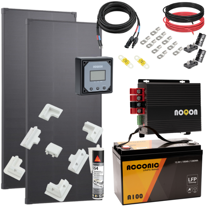 Wohnmobil CHARGE Set mit LiFePO4 Batterie - MEDIUM