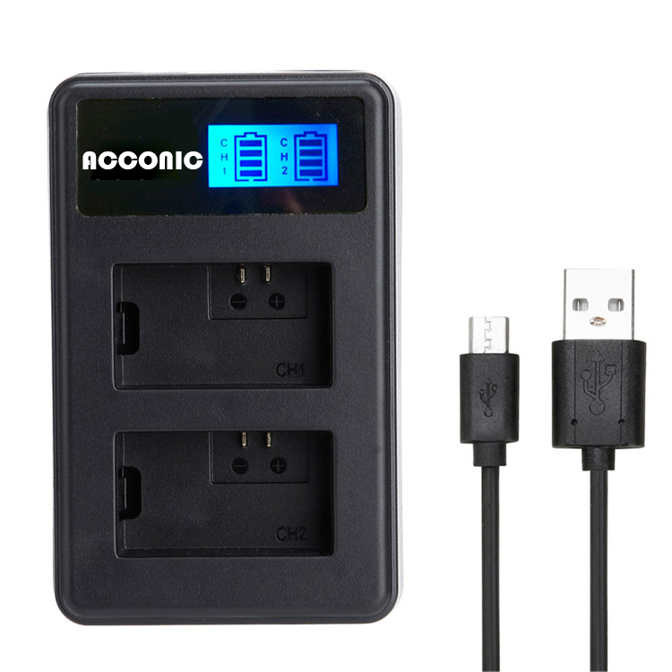 Acconic Dual Schnell-Ladegerät passend für Sony NP-FW50 NPFW50 inkl. USB Kabel