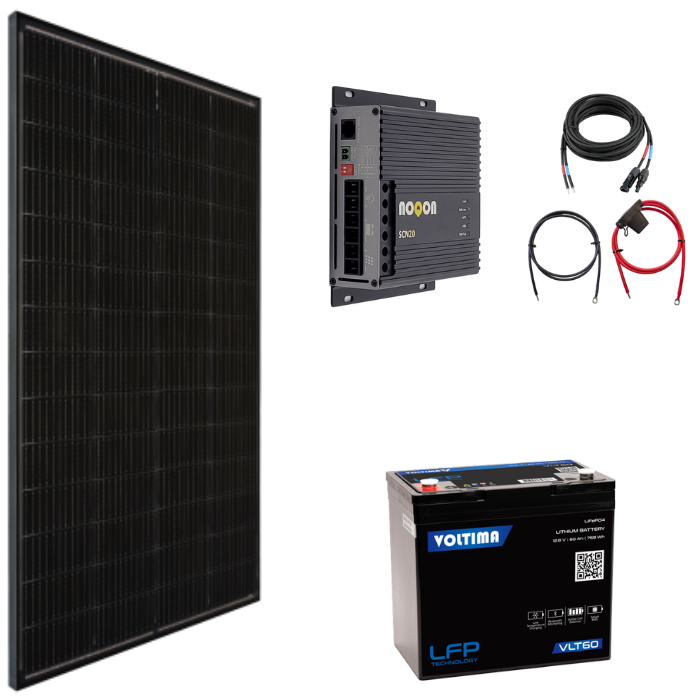 Solaranlage 100W Basic-Set SMALL - mit Lithium Batterie Solaranlage 100W Basic-Set SMALL - mit Lithium Batterie
