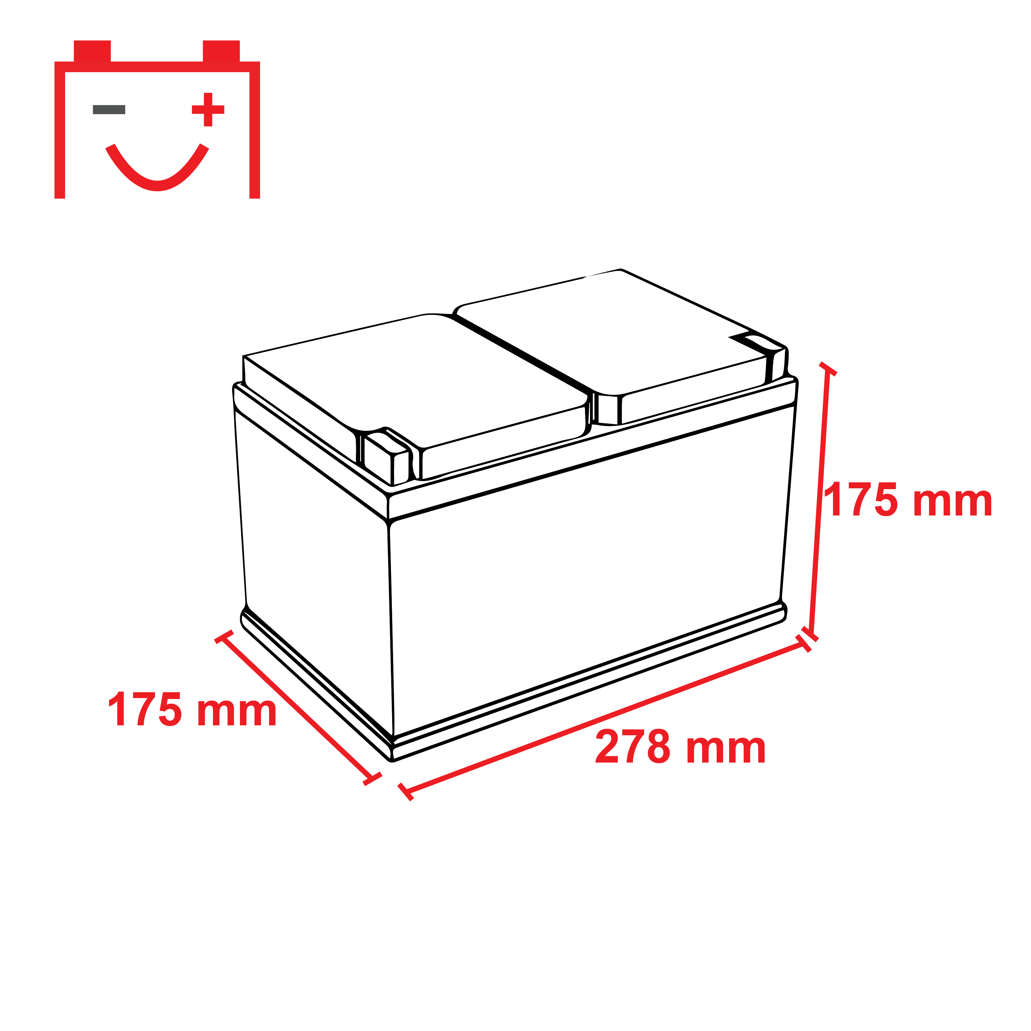 278x175x175mm-01 Exide EL652 EFB Autobatterie 65Ah 565 500 065