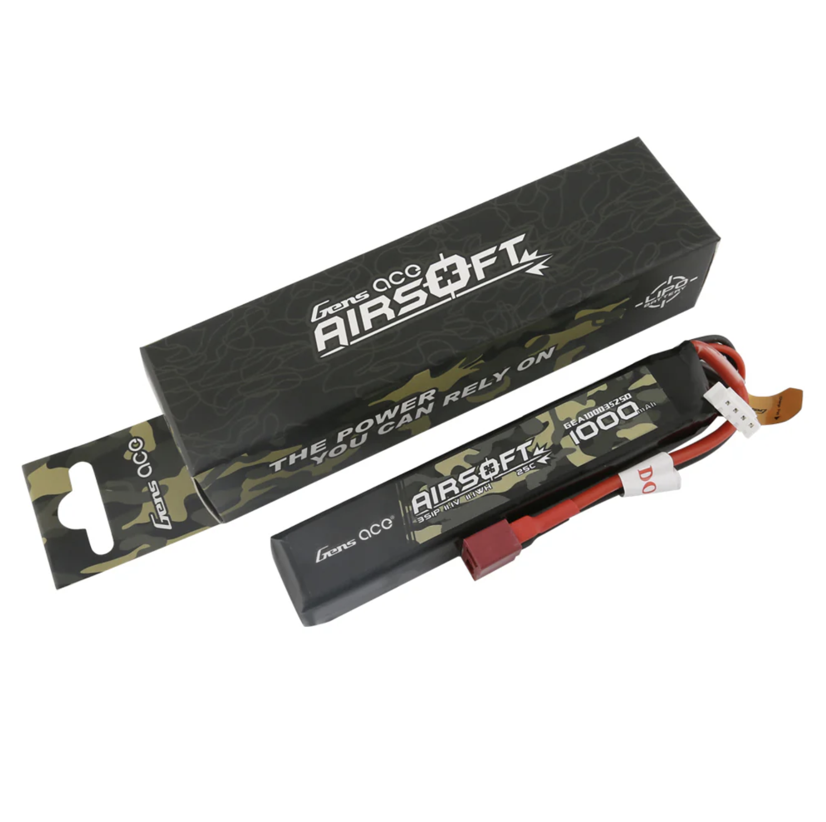 Gens ace 1000mAh 11.1V 25C 3S1P Airsoft Gun Lipo Batterie mit T-Stecker