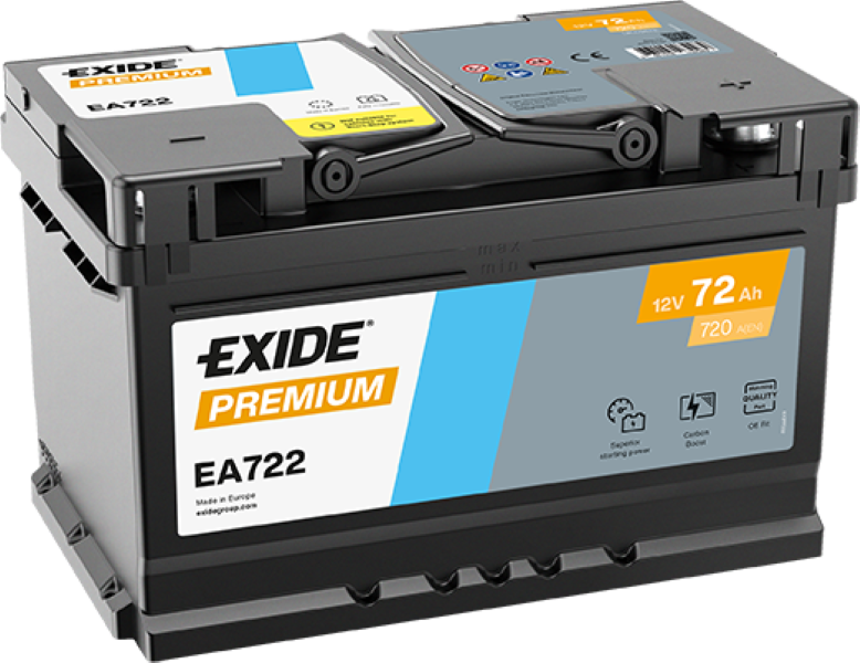 Exide EA722 Premium Carbon Boost 72Ah Autobatterie 574 402 075 Exide EA722 Premium Carbon Boost 72Ah Autobatterie 574 402 075