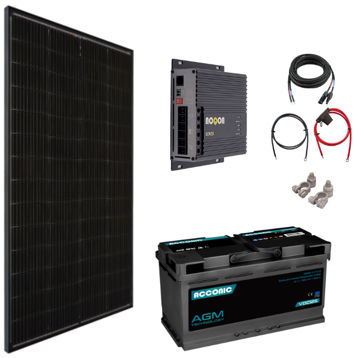 Solaranlage 200W Basic-Set MEDIUM - mit AGM Batterie Solaranlage 200W Basic-Set MEDIUM - mit AGM Batterie