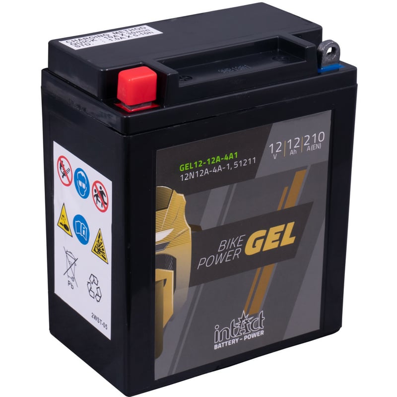 Intact GEL12-12A-4A1 Bike-Power GEL 12Ah Motorradbatterie (DIN 51211) 12N12A-4A-1