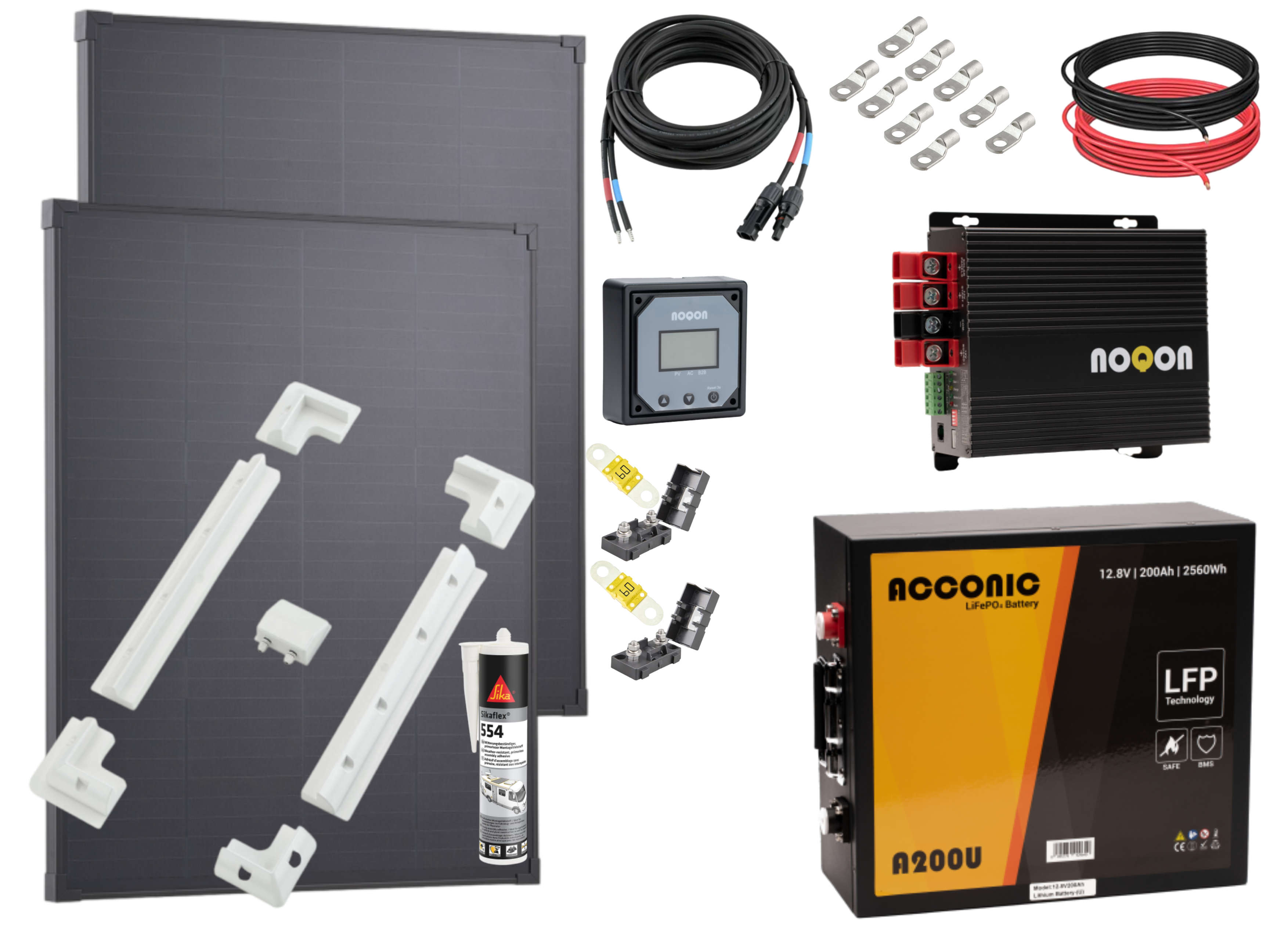 Wohnmobil CHARGE Set mit LiFePO4 Batterie - LARGE Wohnmobil CHARGE Set mit LiFePO4 Batterie - LARGE