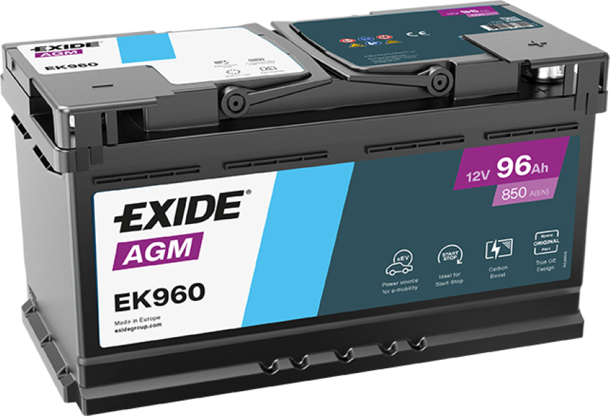 Exide EK960 AGM 96Ah car battery 595 901 085