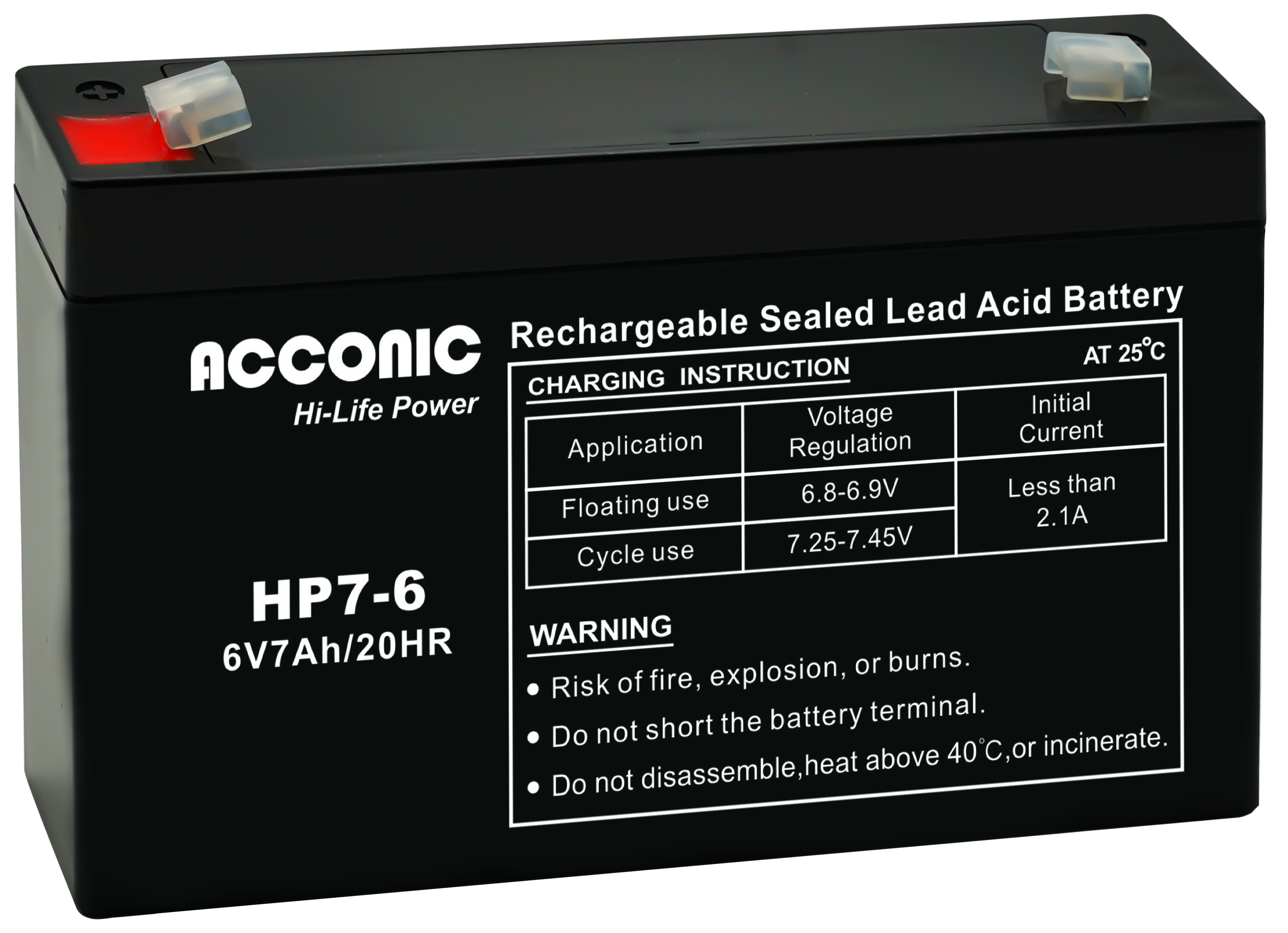 Acconic HP7-6 Hi-Life Power AGM 6V 7Ah USV-Batterie Acconic HP7-6 Hi-Life Power AGM 6V 7Ah USV-Batterie