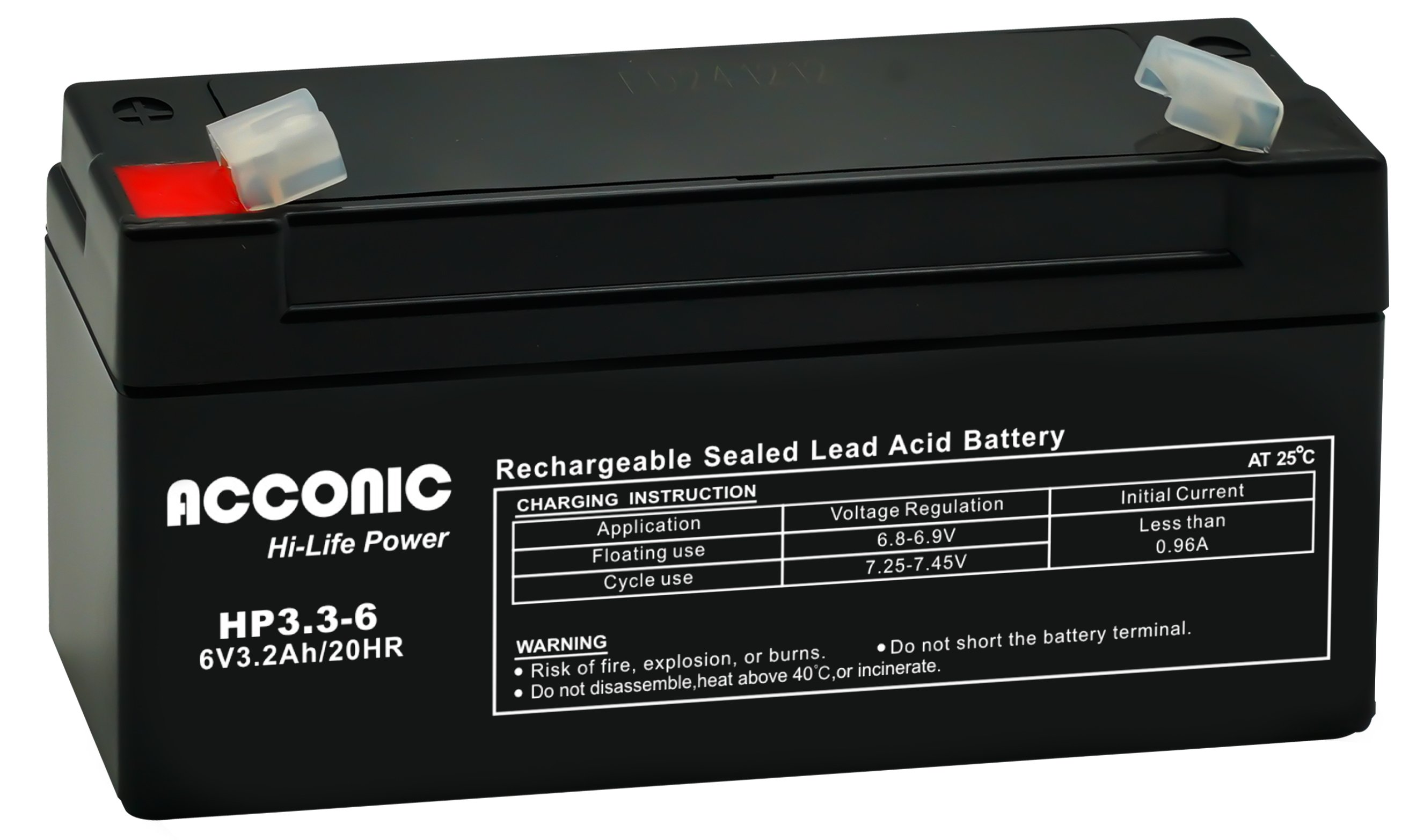 Acconic HP3.3-6 Hi-Life Power AGM 6V 3.3Ah USV-Batterie