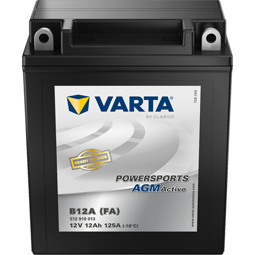VARTA Powersports AGM ACTIVE YB12A-A 12Ah Motorradbatterie 12V (512919013)