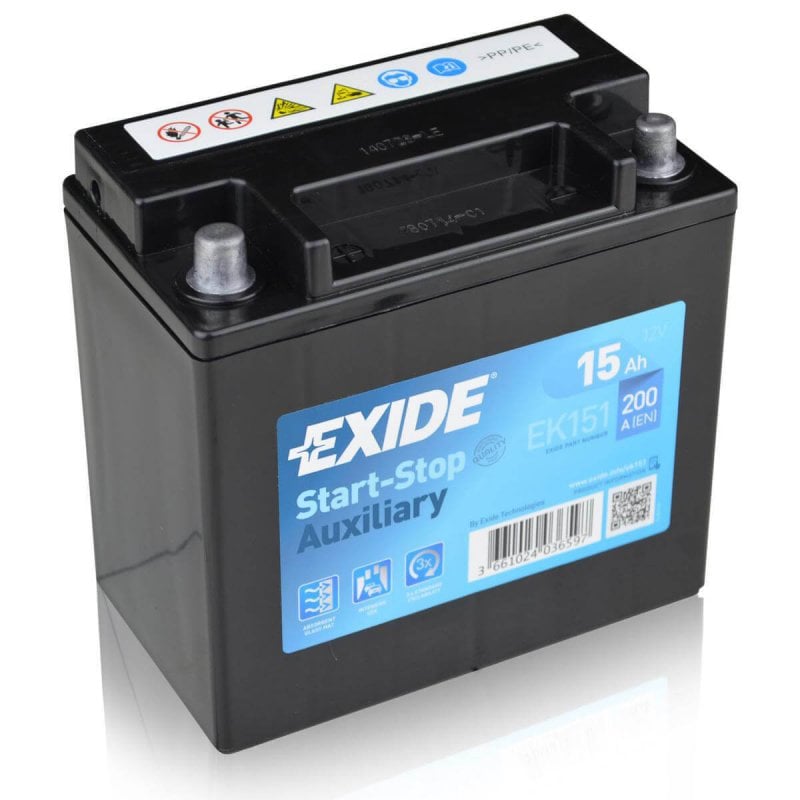 Exide-Start-Stop-Auxiliary-EK151-15Ah-AGM-Stuetzbatterie Exide-Start-Stop-Auxiliary-EK151-15Ah-AGM-Stuetzbatterie