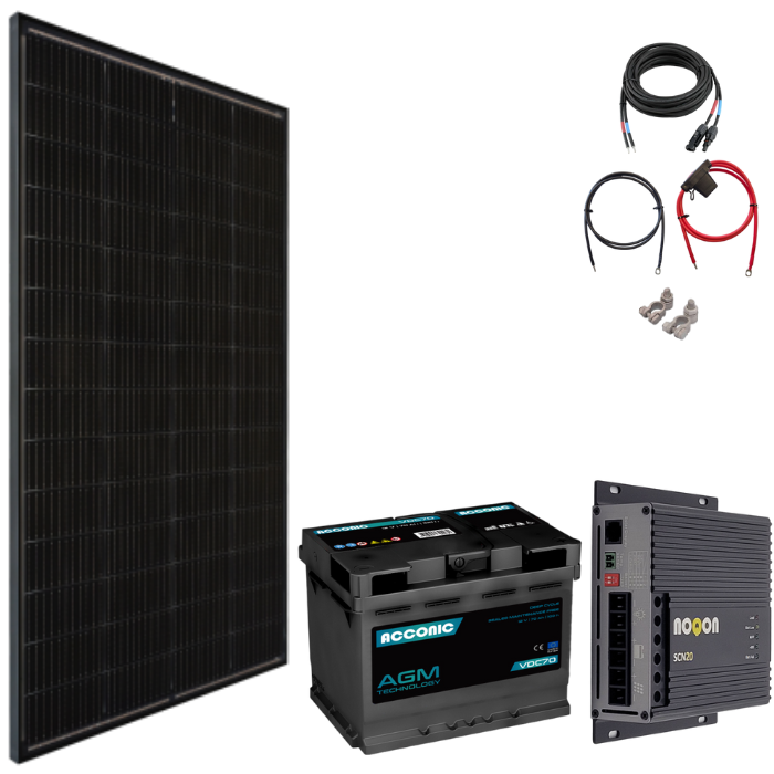 Solaranlage 100W Basic-Set SMALL - mit AGM Batterie Solaranlage 100W Basic-Set SMALL - mit AGM Batterie
