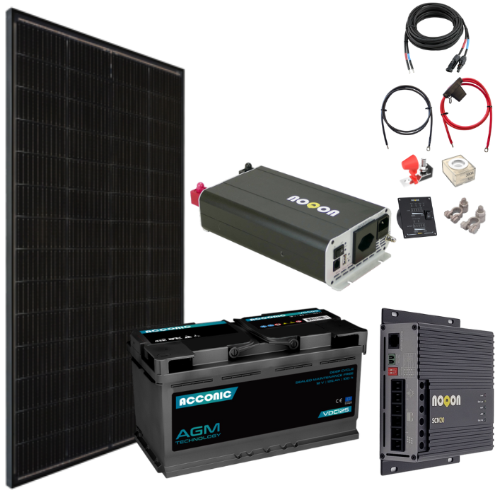 Solaranlage 200W Komplett-Set MEDIUM - mit AGM Batterie Solaranlage 200W Komplett-Set MEDIUM - mit AGM Batterie