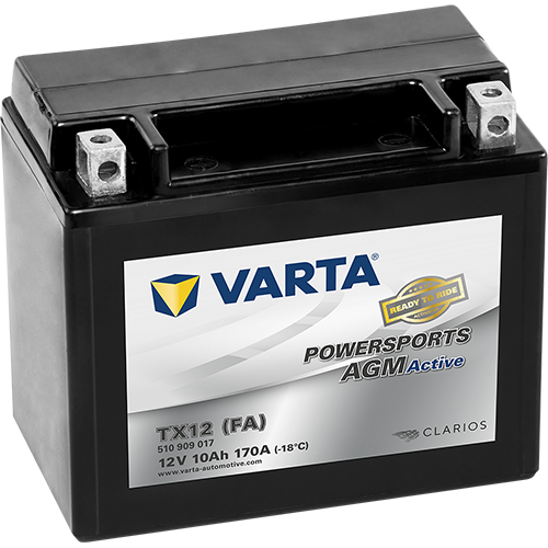 VARTA Powersports AGM ACTIVE TX12(FA) YTX12-BS 10Ah Motorradbatterie 12V (510909017) VARTA Powersports AGM ACTIVE TX12(FA) YTX12-BS 10Ah Motorradbatterie 12V (510909017)