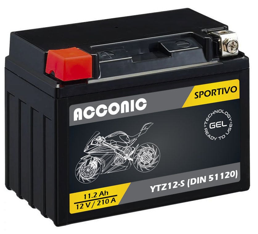 ACCONIC Sportivo GEL YTZ12S Motorradbatterie 11,2 Ah 12V (DIN 51120)