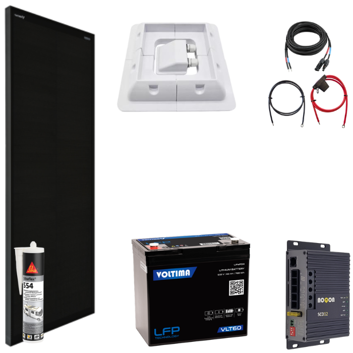 Wohnmobil Solar-Set SMALL - mit Lithium Batterie Wohnmobil Solar-Set SMALL - mit Lithium Batterie
