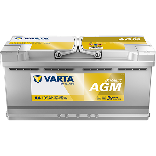 Varta A4 Dynamic (H15) AGM xEV 605 901 095 Autobatterie 105Ah (Silver Dynamic)