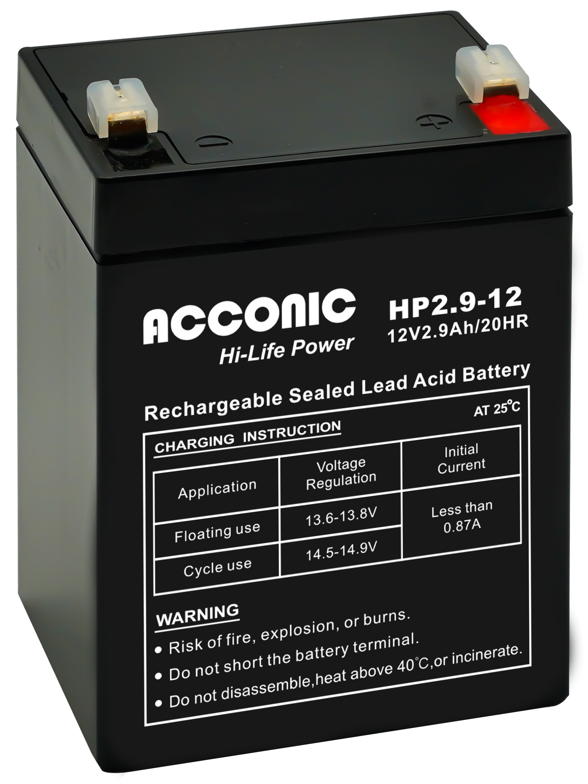 Acconic HP2.9-12 Hi-Life Power AGM 12V 2.9Ah USV-Batterie