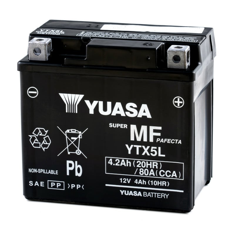 Yuasa YTX5L-BS AGM 4Ah motorcycle battery (DIN 50412) Yuasa YTX5L-BS AGM 4Ah motorcycle battery (DIN 50412)