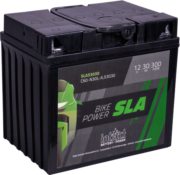 Intact SLA53030 Bike-Power SLA 30Ah Motorradbatterie (DIN 53030) C60-N30L-A Y60-N30L-A