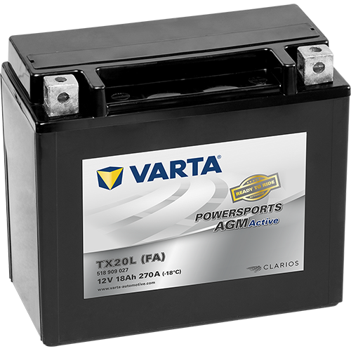 VARTA Powersports AGM ACTIVE YTX20L-BS 18Ah Motorradbatterie 12V (DIN 82000)