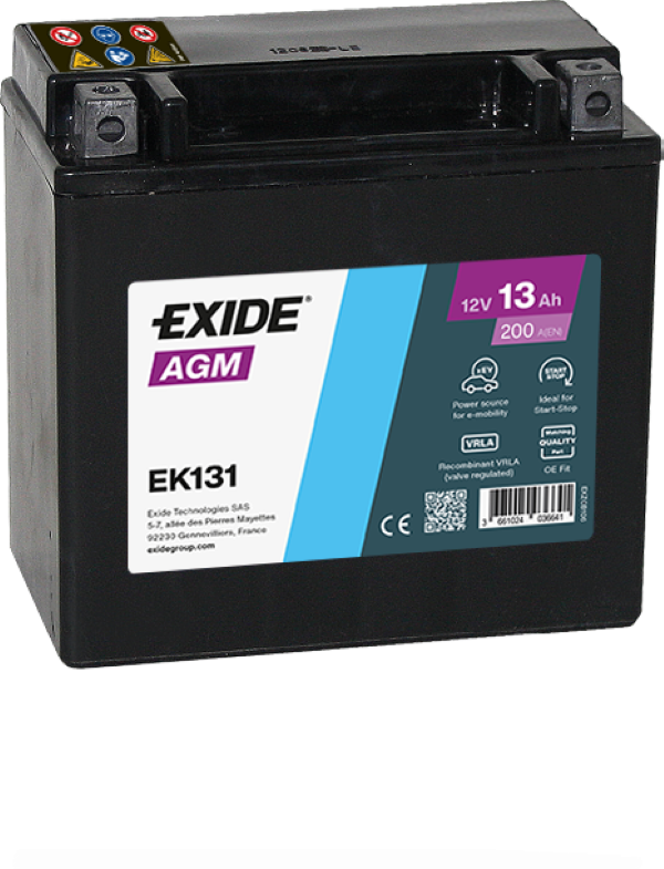 Exide Start-Stop Auxiliary EK131 13Ah AGM Stützbatterie