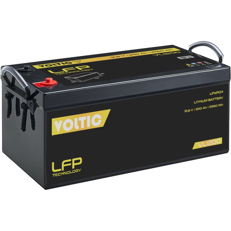 Voltima VLI200 12V LiFePO4 Lithium Versorgungsbatterie 200Ah mit App