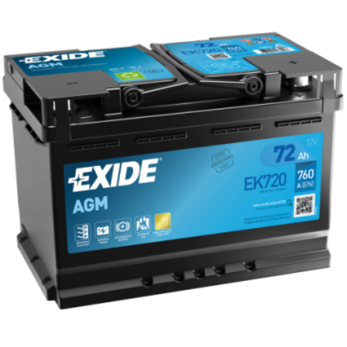 Exide EK720 AGM 72Ah Autobatterie 570 901 076 Exide EK720 AGM 72Ah Autobatterie 570 901 076