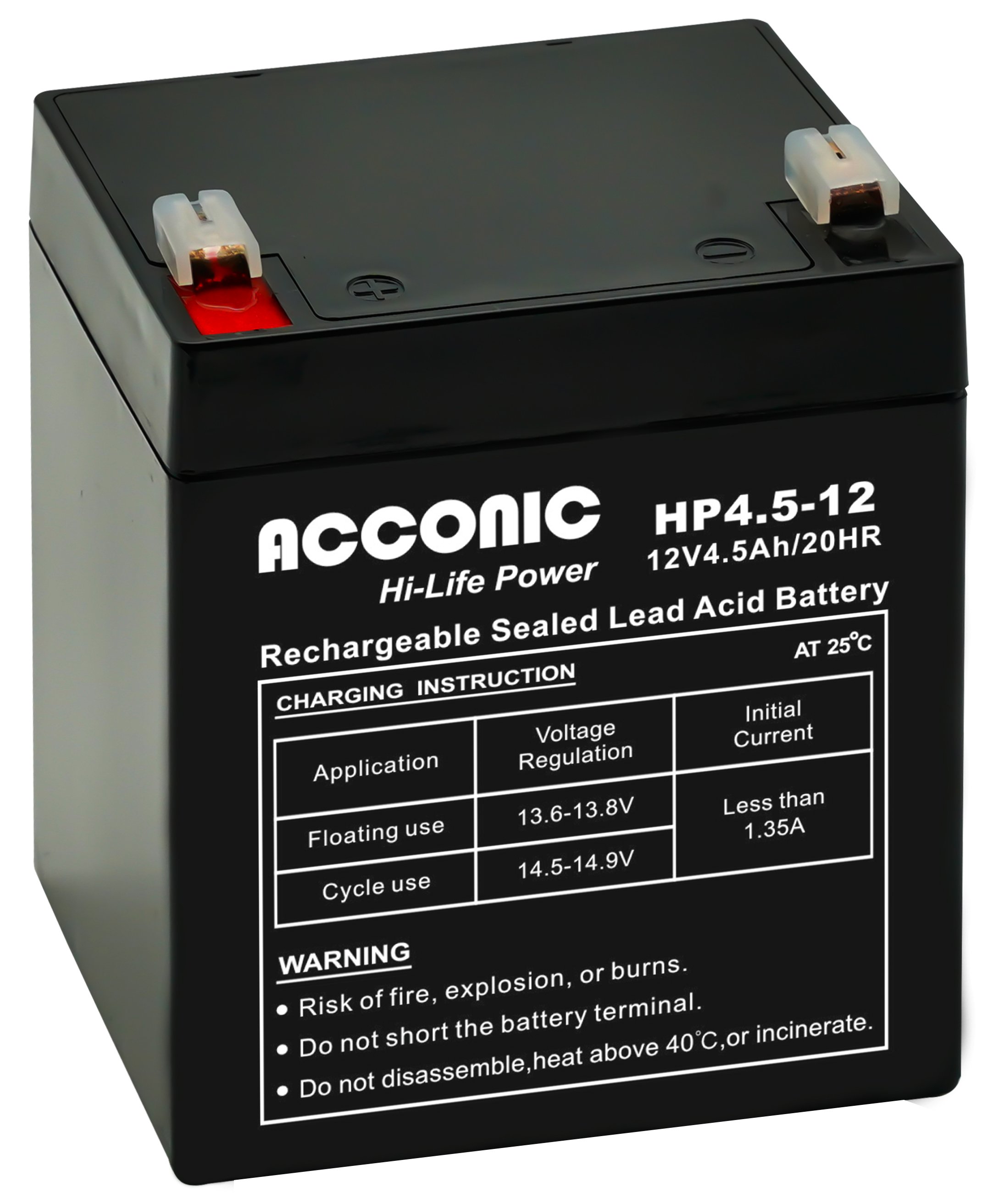 Acconic HP4.5-12 Hi-Life Power AGM 12V 4.5Ah USV-Batterie