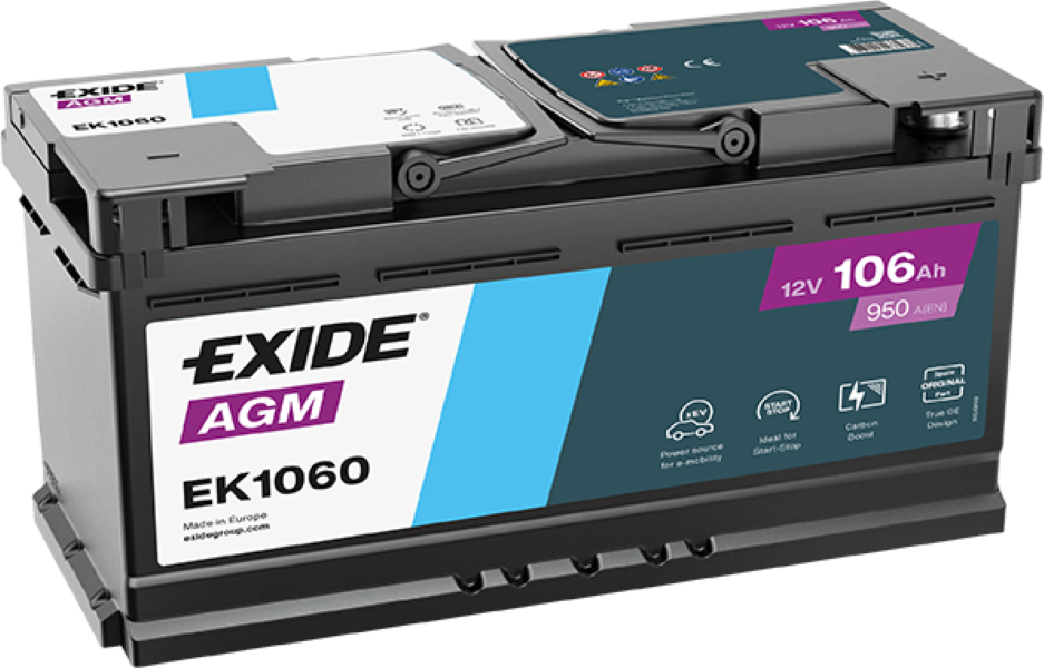 Exide EK1060 AGM 106Ah car battery 605 901 095