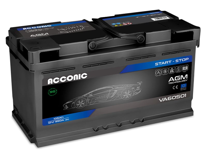 ACCONIC VA60501 START-STOP AGM 105Ah Autobatterie 605 901 095 ACCONIC VA60501 START-STOP AGM 105Ah Autobatterie 605 901 095