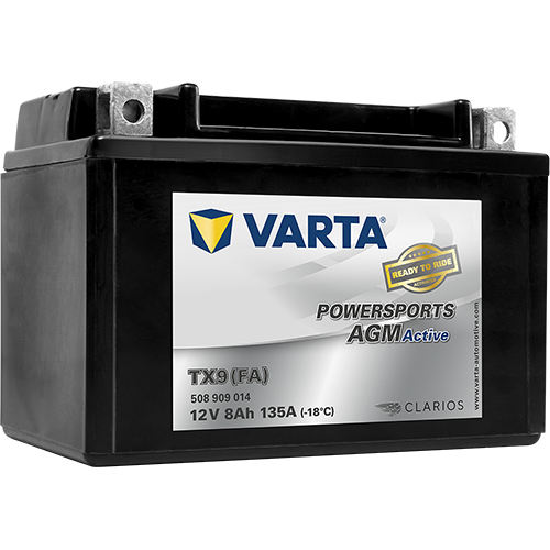 VARTA Powersports AGM ACTIVE YTX9-BS 8Ah Motorradbatterie 12V (DIN 50812)