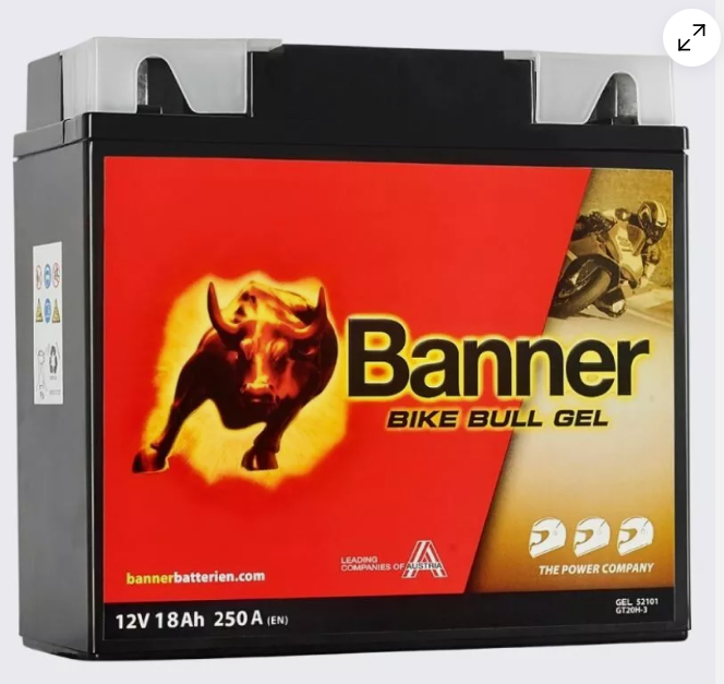 Banner BG12-19 Bike Bull GEL 52101 18Ah Motorradbatterie GT20H-3 (DIN 51913)