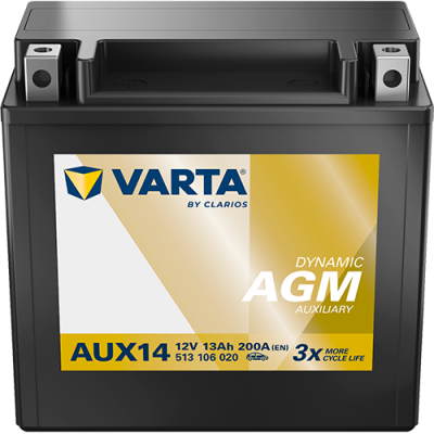 Varta AUX14 DYNAMIC AGM 513 106 020 Stützbatterie 13Ah (Silver Auxiliary)