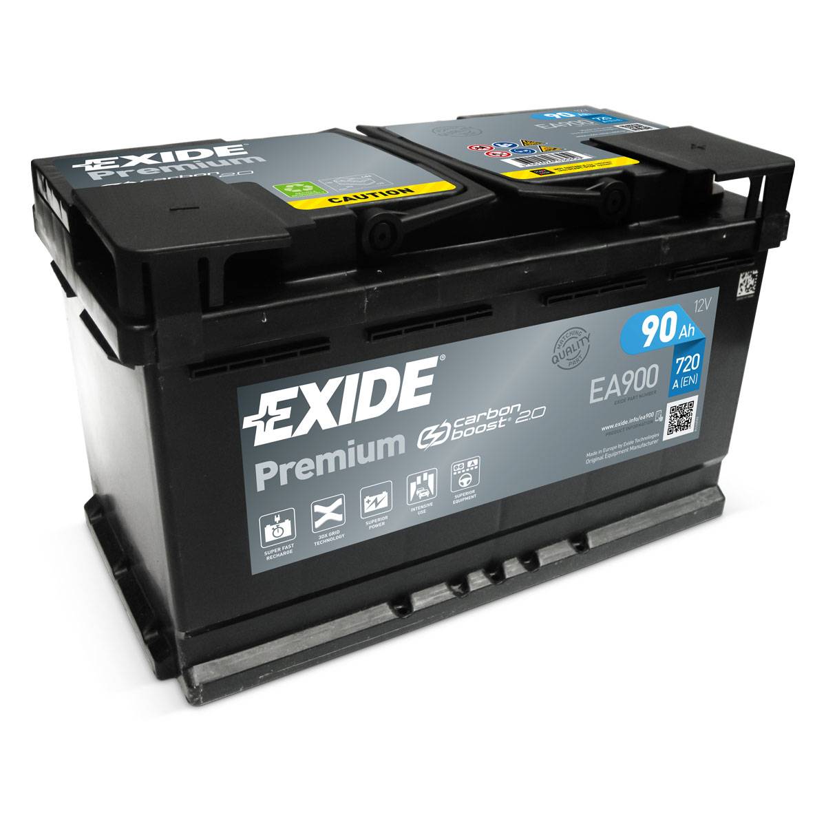 Exide Premium Carbon Boost EA900 12V 90Ah 720A Starter Battery Exide Premium Carbon Boost EA900 12V 90Ah 720A Starter Battery