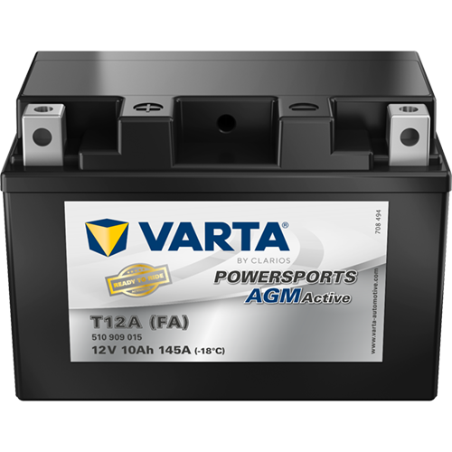 VARTA Powersports AGM ACTIVE YT12A-BS 10Ah Motorradbatterie 12V (510909015)