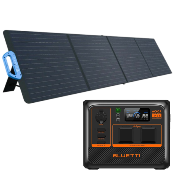 BLUETTI AC60P Powerstation-Set mit 200Wp Solarmodul BLUETTI AC60P Powerstation-Set mit 200Wp Solarmodul
