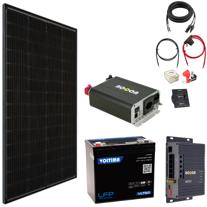 Solaranlage 100W Komplett-Set SMALL - mit Lithium Batterie Solaranlage 100W Komplett-Set SMALL - mit Lithium Batterie