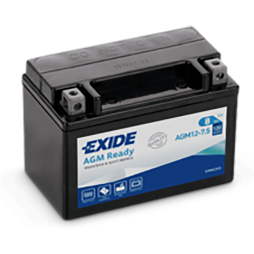 Exide AGM Ready AGM12-7.5 YTX9-BS Motorradbatterie 8Ah (DIN 50812)