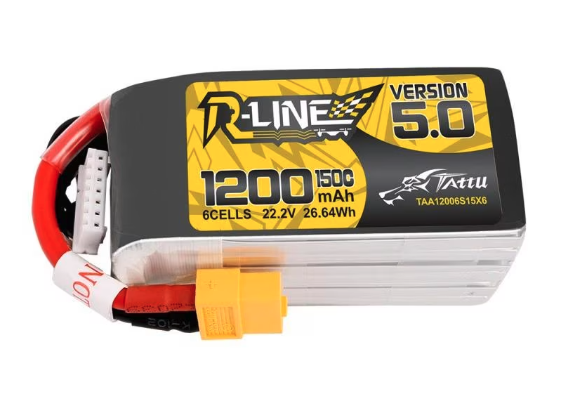 Tattu R-Line RC-Akku LiPo 1200 mAh 22.2 V 150C V5 mit XT60 Stecker