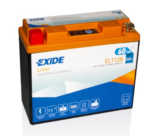Exide Li-Ion ELT12B YT12B-BS motorcycle battery 5Ah (DIN 51015)